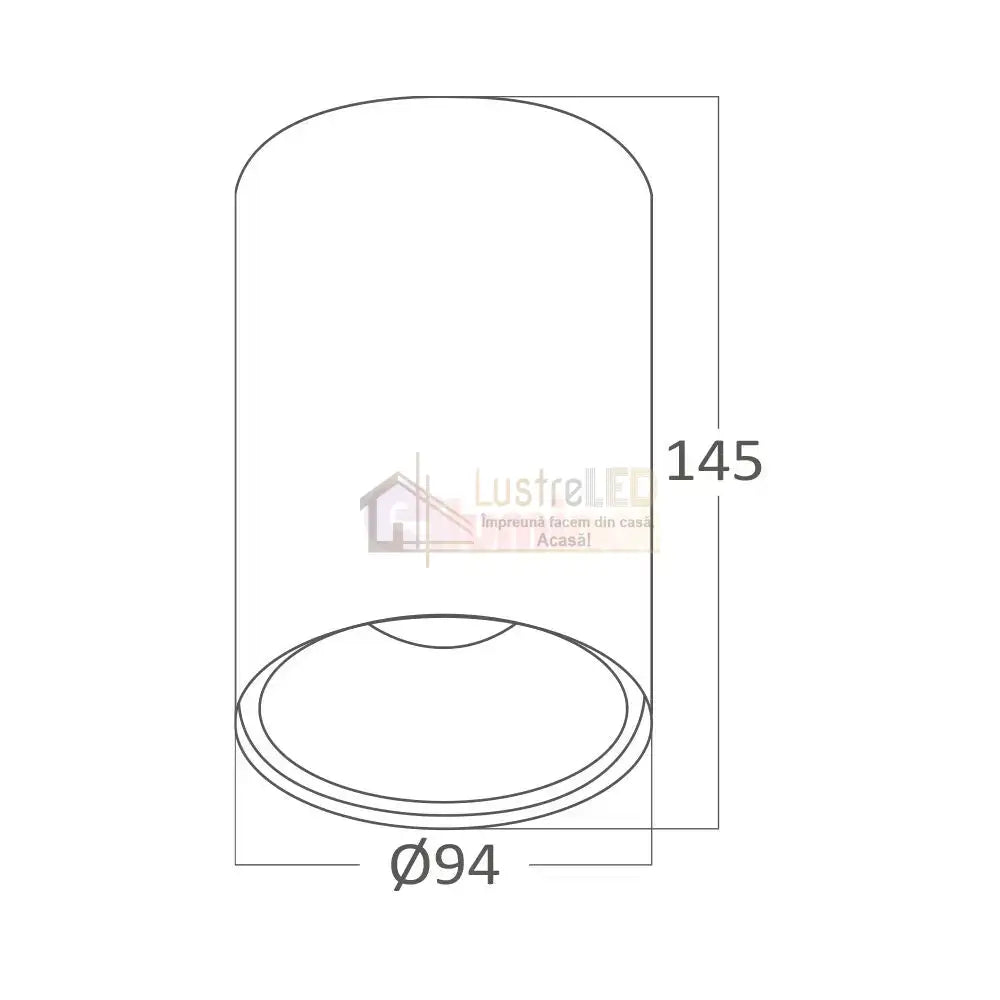Spot Aplicat Rotund Negru & Auriu Dulie GU10 Ø94x145mm led ceiling light