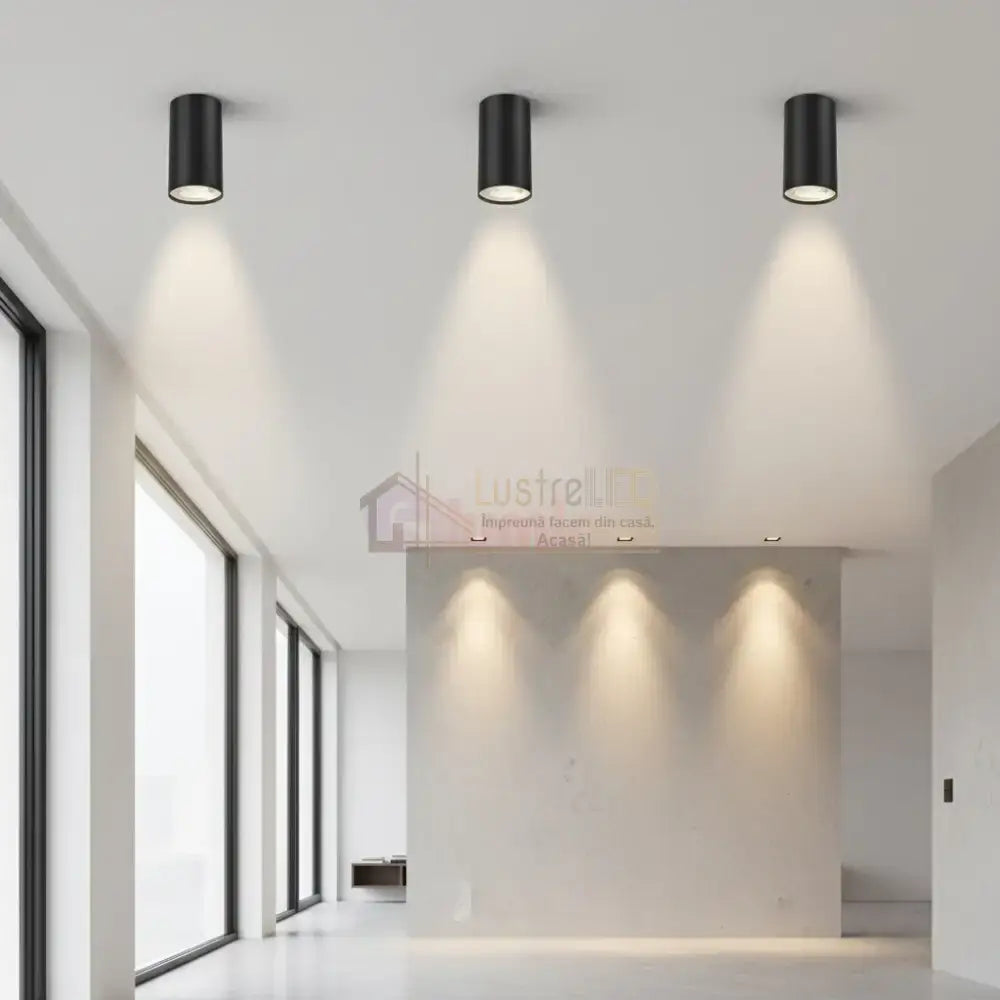 Spot Aplicat Rotund Negru Dulie GU10 Ø55x102mm led ceiling light