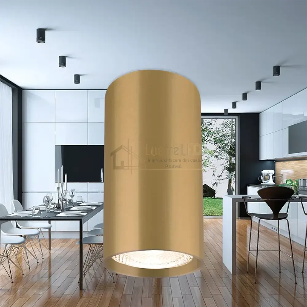 Spot Cilindric Aplicat GAMA Gold 10cm lustreled.ro