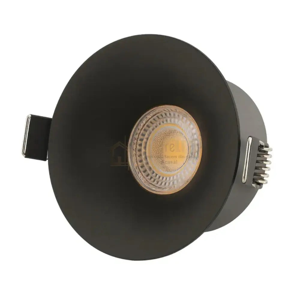 Spot COB LED 7W Rotund Negru / ⌀65mm / Incastrabil / Lumina Calda lustreled.ro