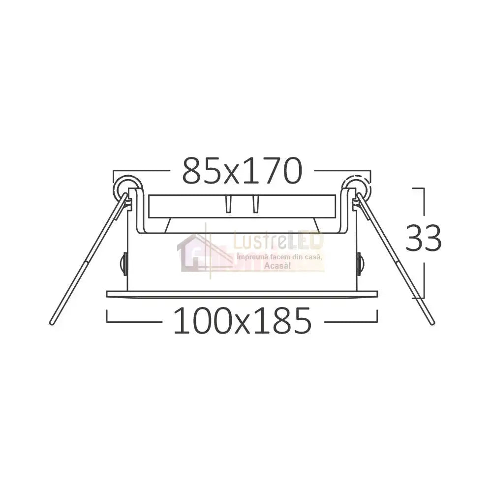 Spot Incastrat Dreptunghiular Fascicul Reglabil Alb & Negru Dulie 2xGU10 L185xH33mm led ceiling light