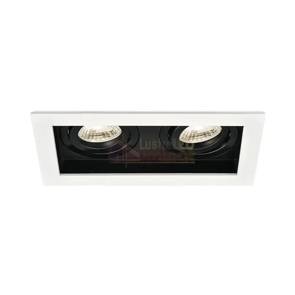 Spot Incastrat Dreptunghiular Fascicul Reglabil Alb & Negru Dulie 2xGU10 L185xH33mm led ceiling light