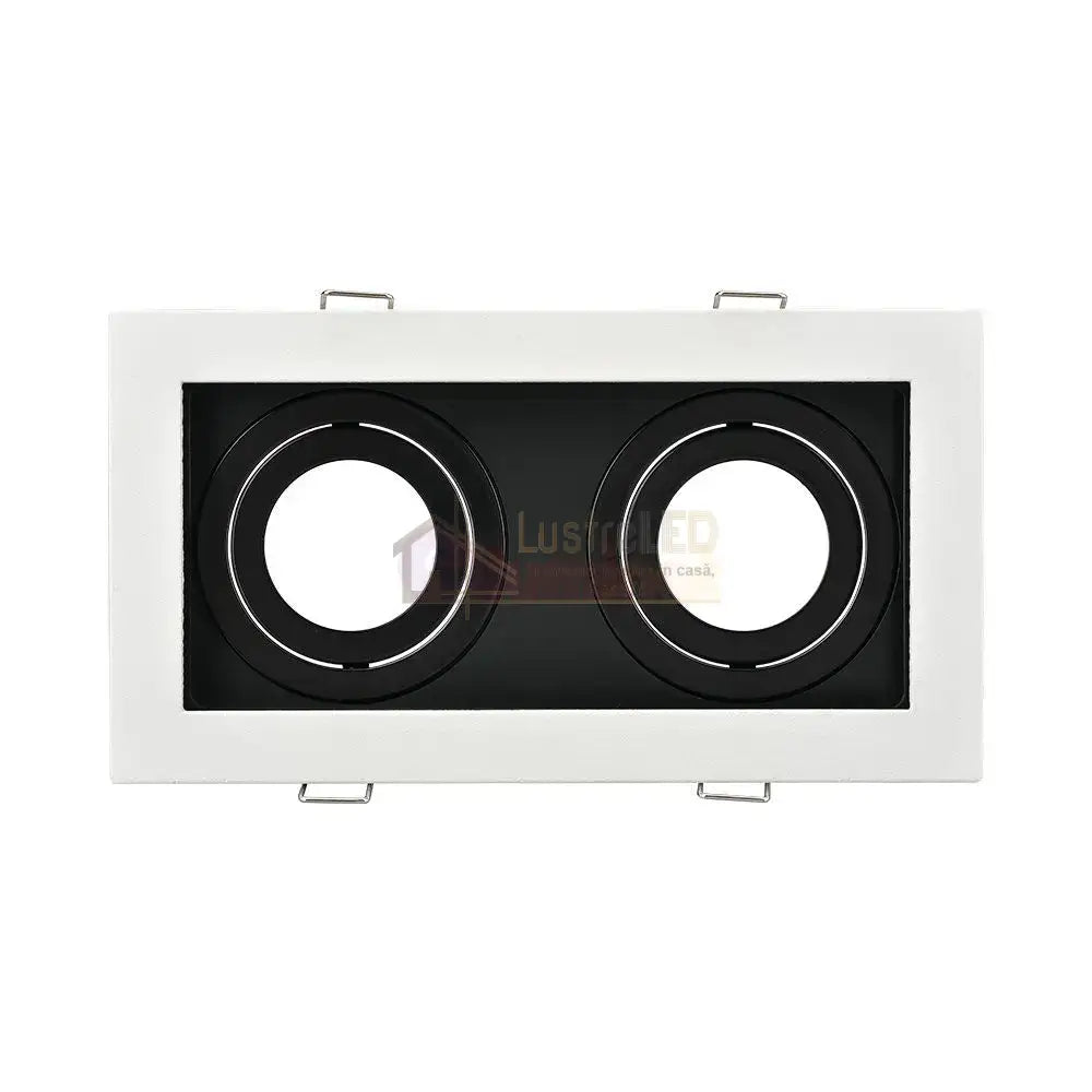 Spot Incastrat Dreptunghiular Fascicul Reglabil Alb & Negru Dulie 2xGU10 L185xH33mm led ceiling light