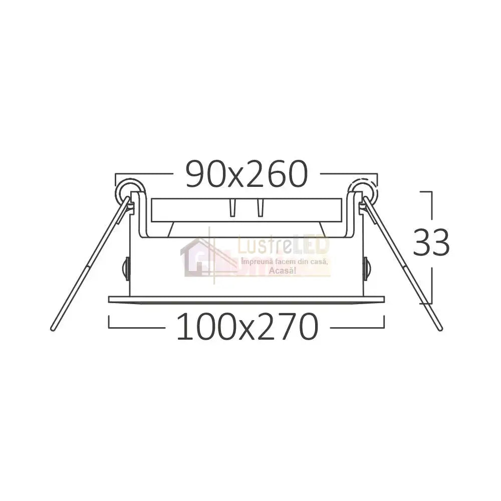 Spot Incastrat Dreptunghiular Fascicul Reglabil Alb & Negru Dulie 3xGU10 L270xH33mm led ceiling light