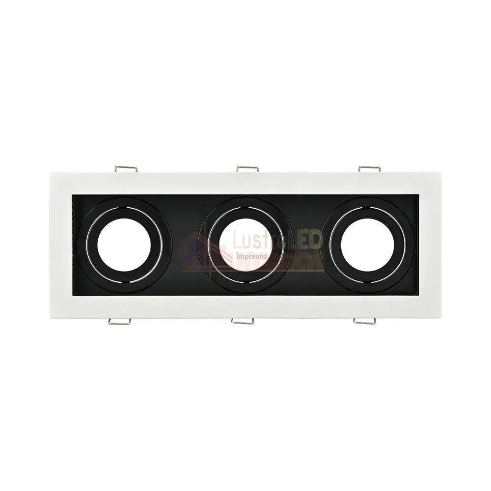 Spot Incastrat Dreptunghiular Fascicul Reglabil Alb & Negru Dulie 3xGU10 L270xH33mm led ceiling light