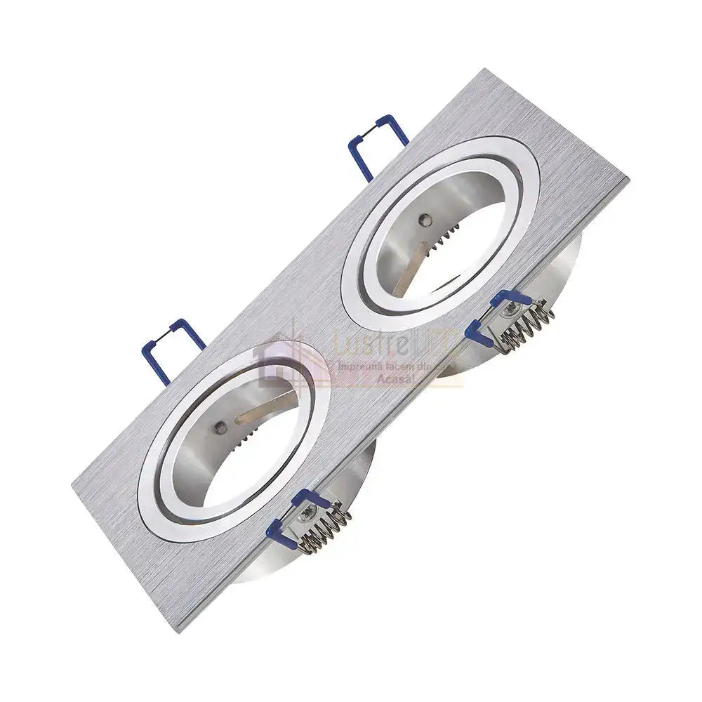 Spot Incastrat Dreptunghiular Fascicul Reglabil Argintiu Dulie 2xMR16 L170xH25mm led ceiling light