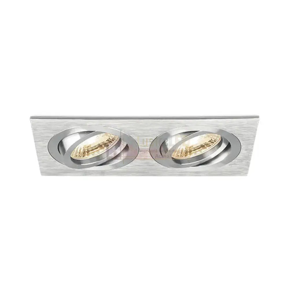 Spot Incastrat Dreptunghiular Fascicul Reglabil Argintiu Dulie 2xMR16 L170xH25mm led ceiling light