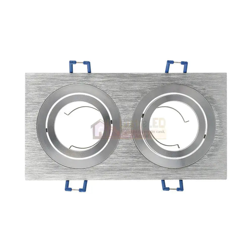 Spot Incastrat Dreptunghiular Fascicul Reglabil Argintiu Dulie 2xMR16 L170xH25mm led ceiling light