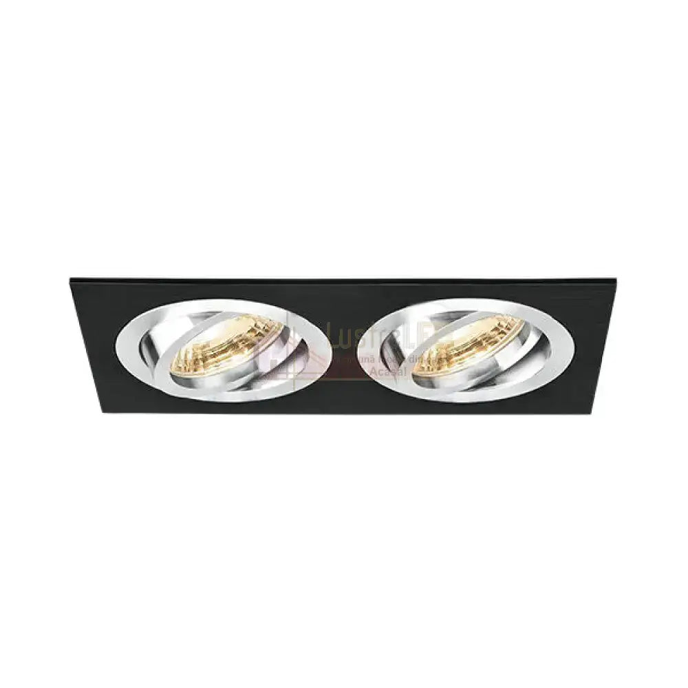 Spot Incastrat Dreptunghiular Fascicul Reglabil Negru & Argintiu Dulie 2xMR16 L170xH25mm led ceiling light