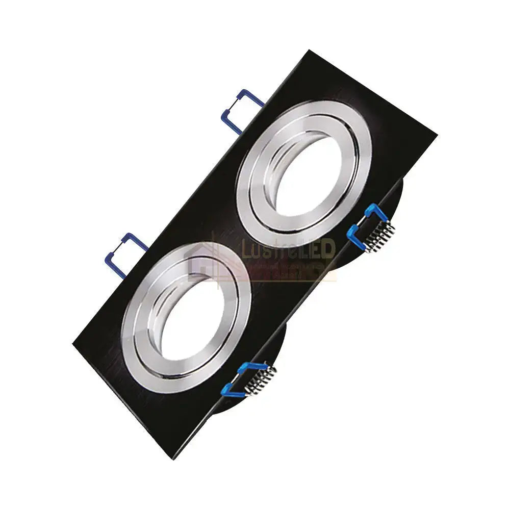 Spot Incastrat Dreptunghiular Fascicul Reglabil Negru & Argintiu Dulie 2xMR16 L170xH25mm led ceiling light