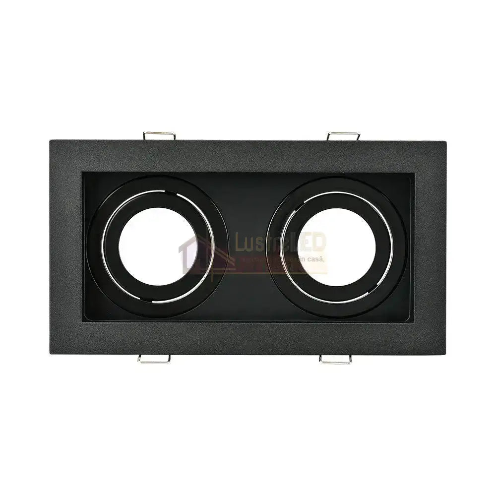 Spot Incastrat Dreptunghiular Fascicul Reglabil Negru Dulie 2xGU10 L185xH33mm led ceiling light