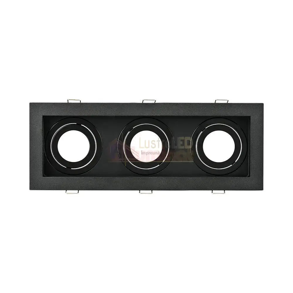 Spot Incastrat Dreptunghiular Fascicul Reglabil Negru Dulie 3xGU10 L270xH33mm led ceiling light