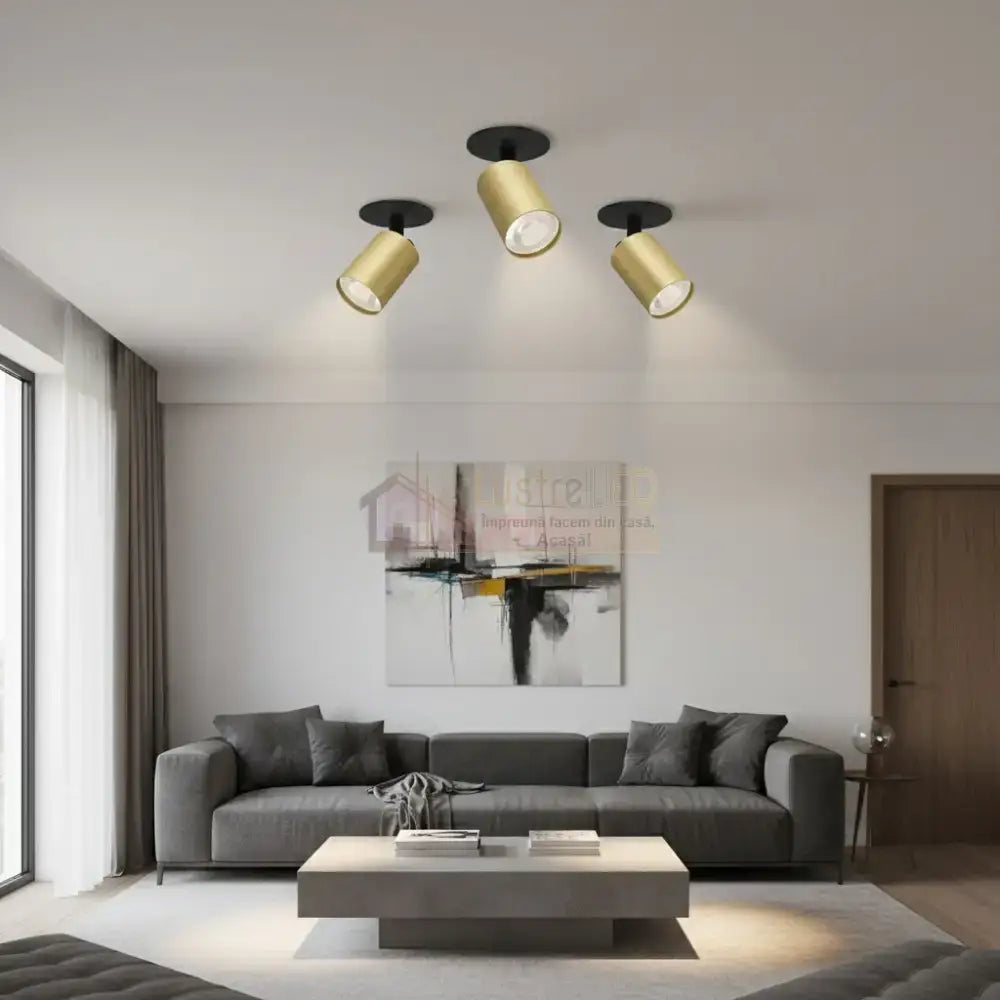 Spot Incastrat Orientabil Rotund Negru & Auriu Dulie GU10 Ø55x83mm led ceiling light