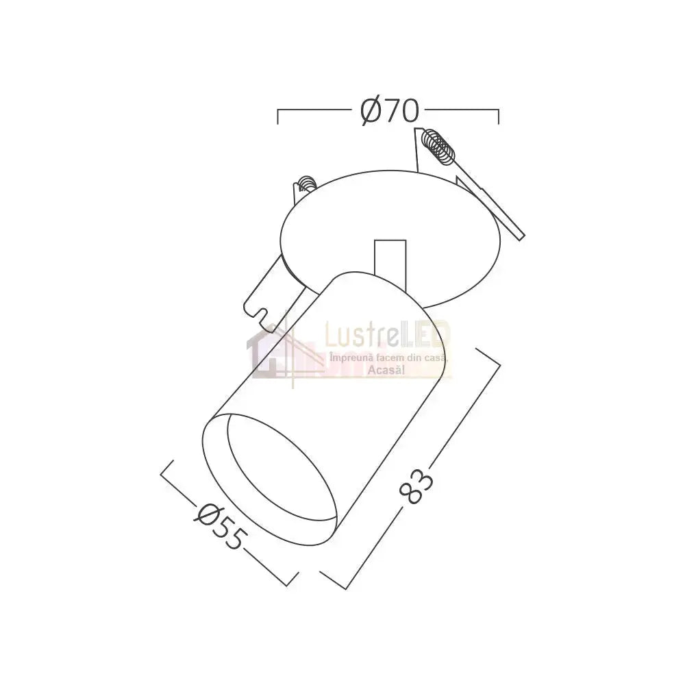 Spot Incastrat Orientabil Rotund Negru Dulie GU10 Ø55x83mm led ceiling light