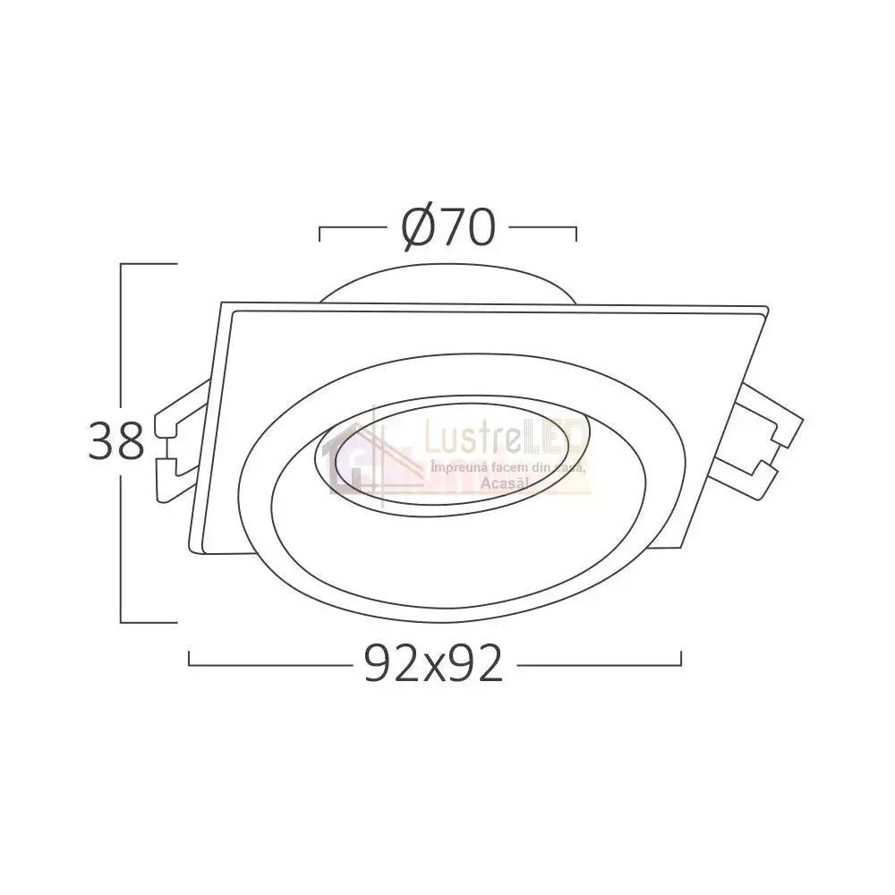 Spot Incastrat Patrat Alb & Negru Dulie GU10 Ø92x38mm led ceiling light