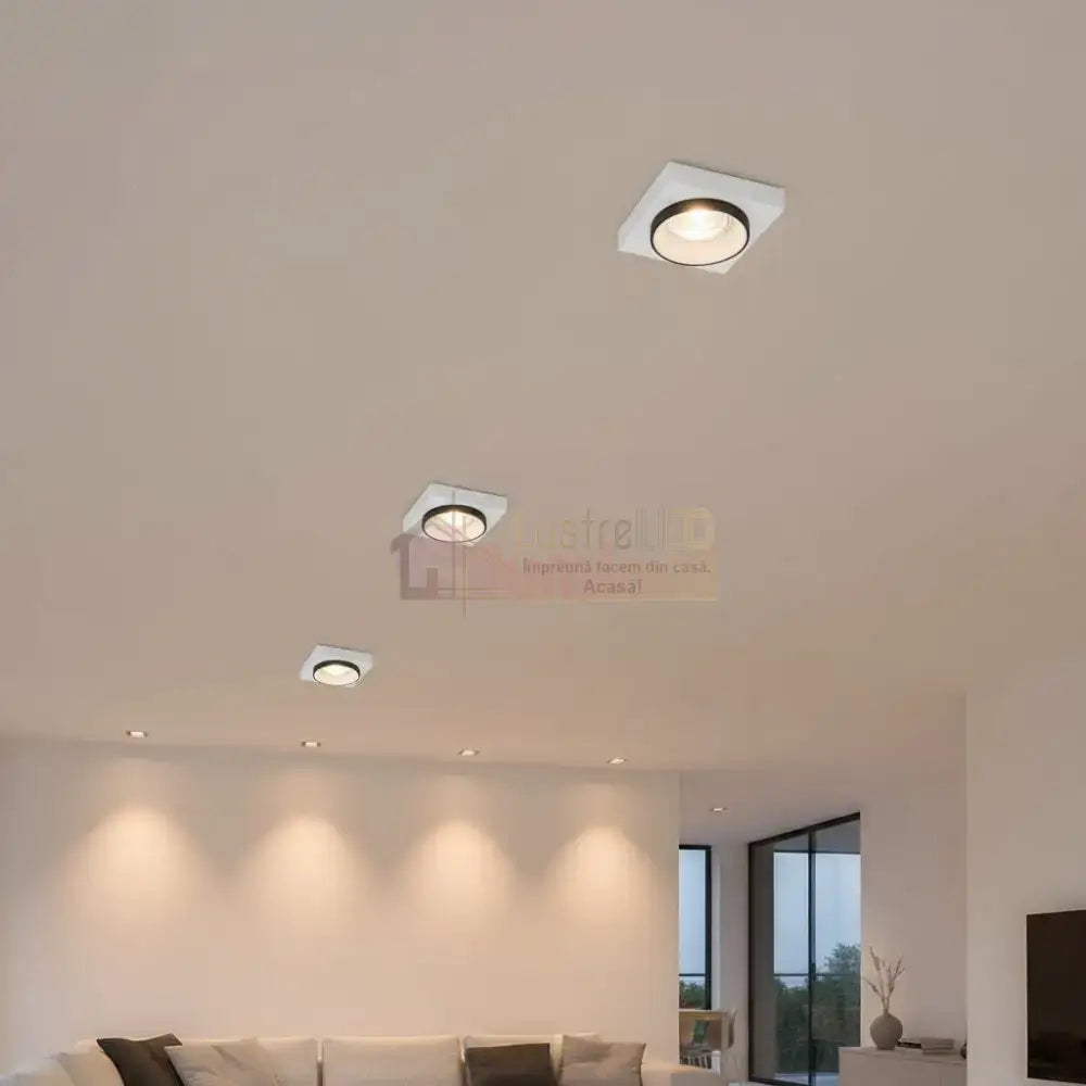 Spot Incastrat Patrat Alb & Negru Dulie GU10 Ø92x38mm led ceiling light
