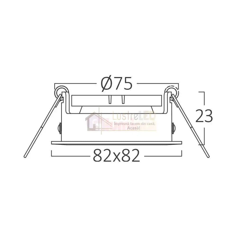 Spot Incastrat Patrat Fascicul Reglabil Alb Dulie MR16 L82xH23mm led ceiling light