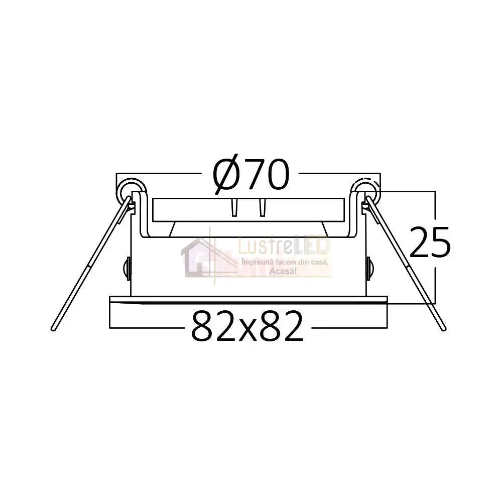 Spot Incastrat Patrat Fascicul Reglabil Alb Dulie MR16 L82xH25mm led ceiling light