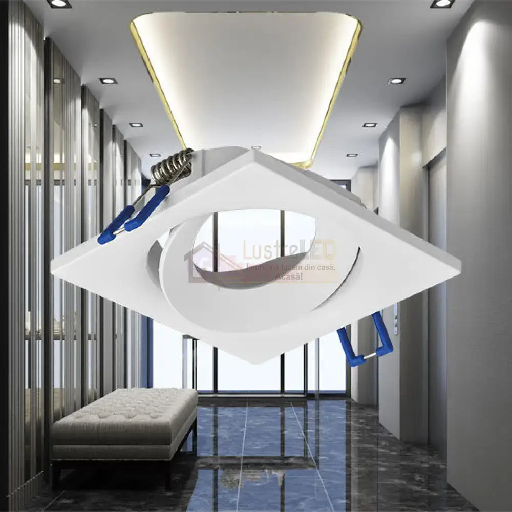 Spot Incastrat Patrat Fascicul Reglabil Alb Dulie MR16 L90xH27mm led ceiling light