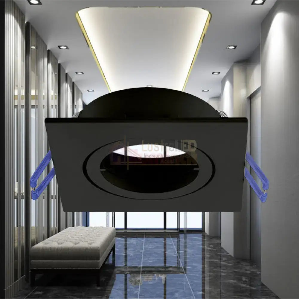 Spot Incastrat Patrat Fascicul Reglabil Negru Dulie MR16 L82xH25mm led ceiling light