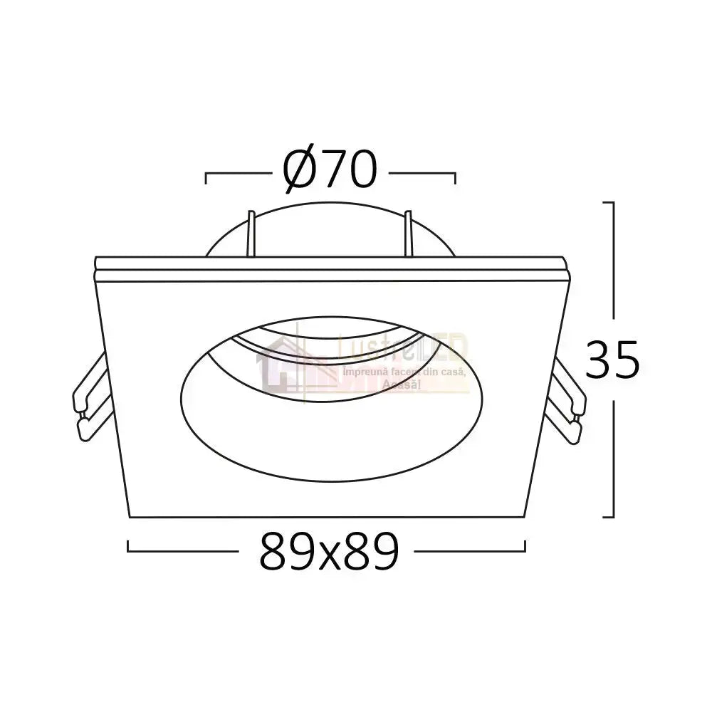 Spot Incastrat Patrat IP54 Alb Dulie MR16 L84xH38mm led ceiling light