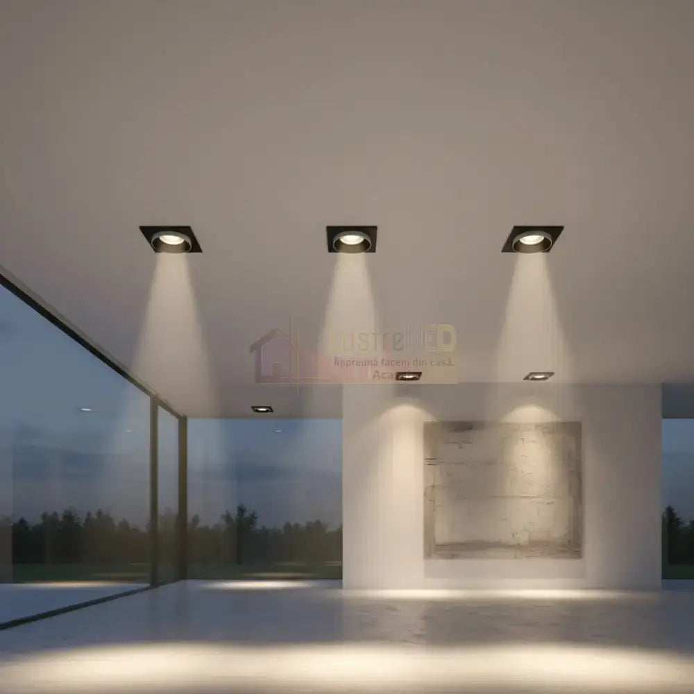 Spot Incastrat Patrat Negru & Alb Dulie GU10 Ø92x38mm led ceiling light