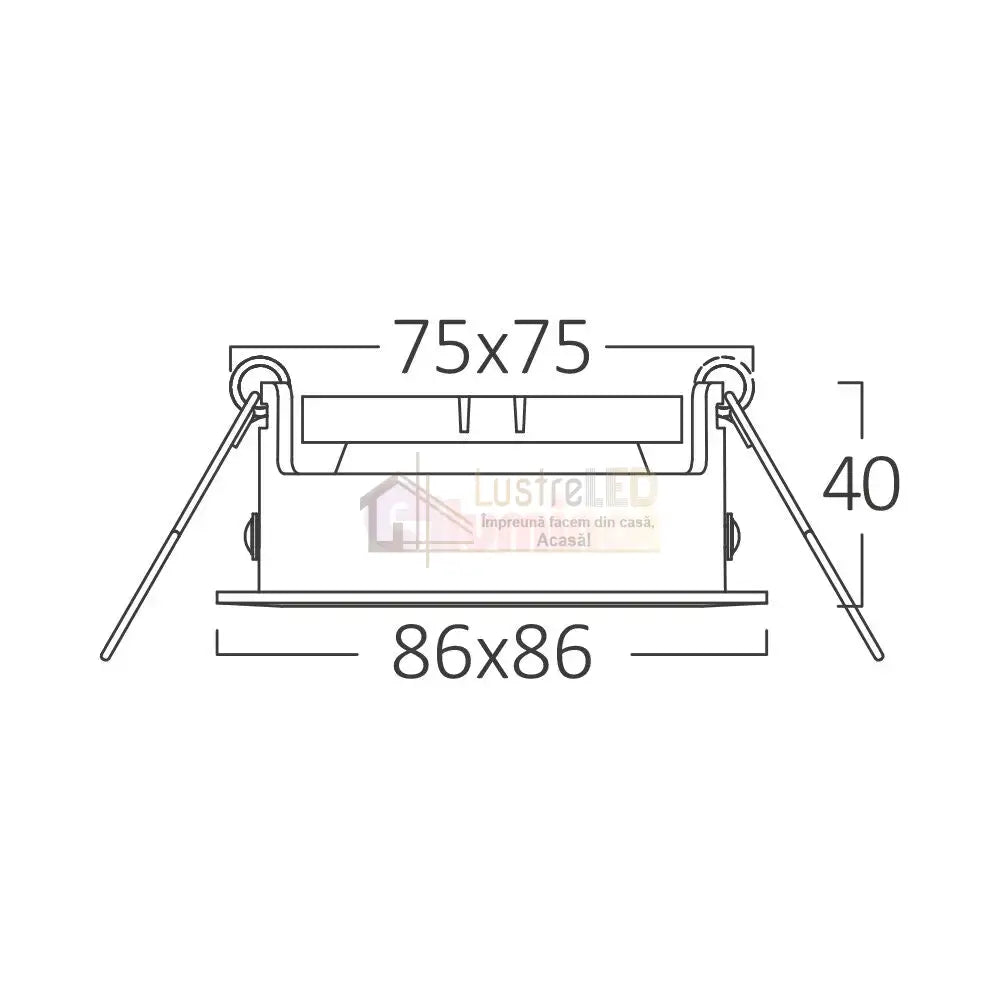 Spot Incastrat Patrat Negru Dulie MR16 L86xH40mm led ceiling light