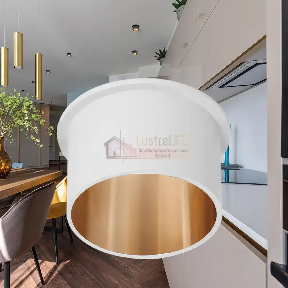 Spot Incastrat Rotund Alb & Auriu Dulie GU10 Ø70x63mm led ceiling light