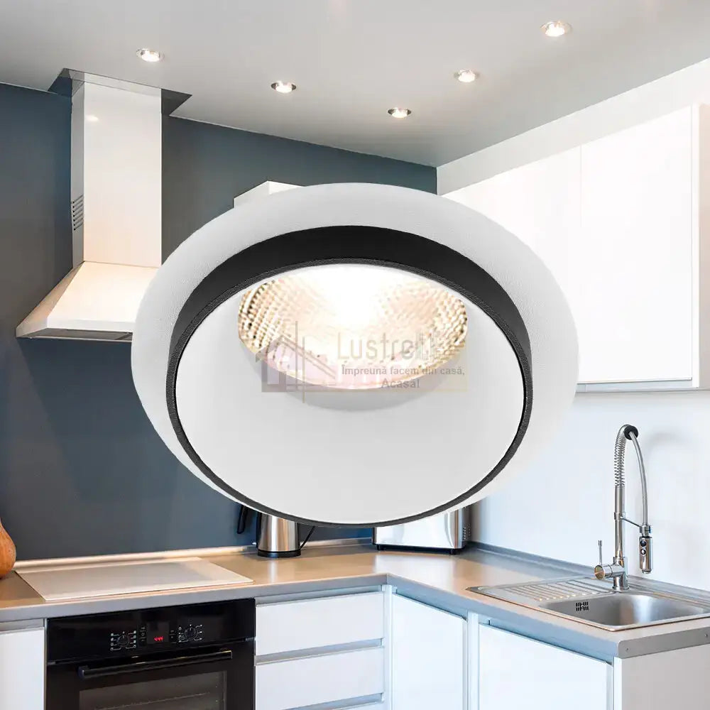 Spot Incastrat Rotund Alb & Negru Dulie GU10 Ø92x38mm led ceiling light