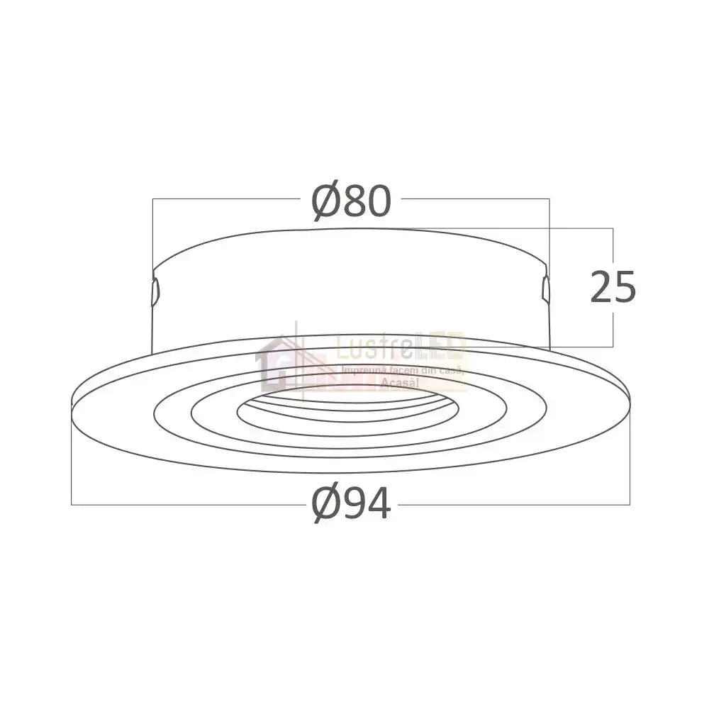 Spot Incastrat Rotund Fascicul Reglabil Negru & Argintiu Dulie MR16 Ø94x25mm led ceiling light