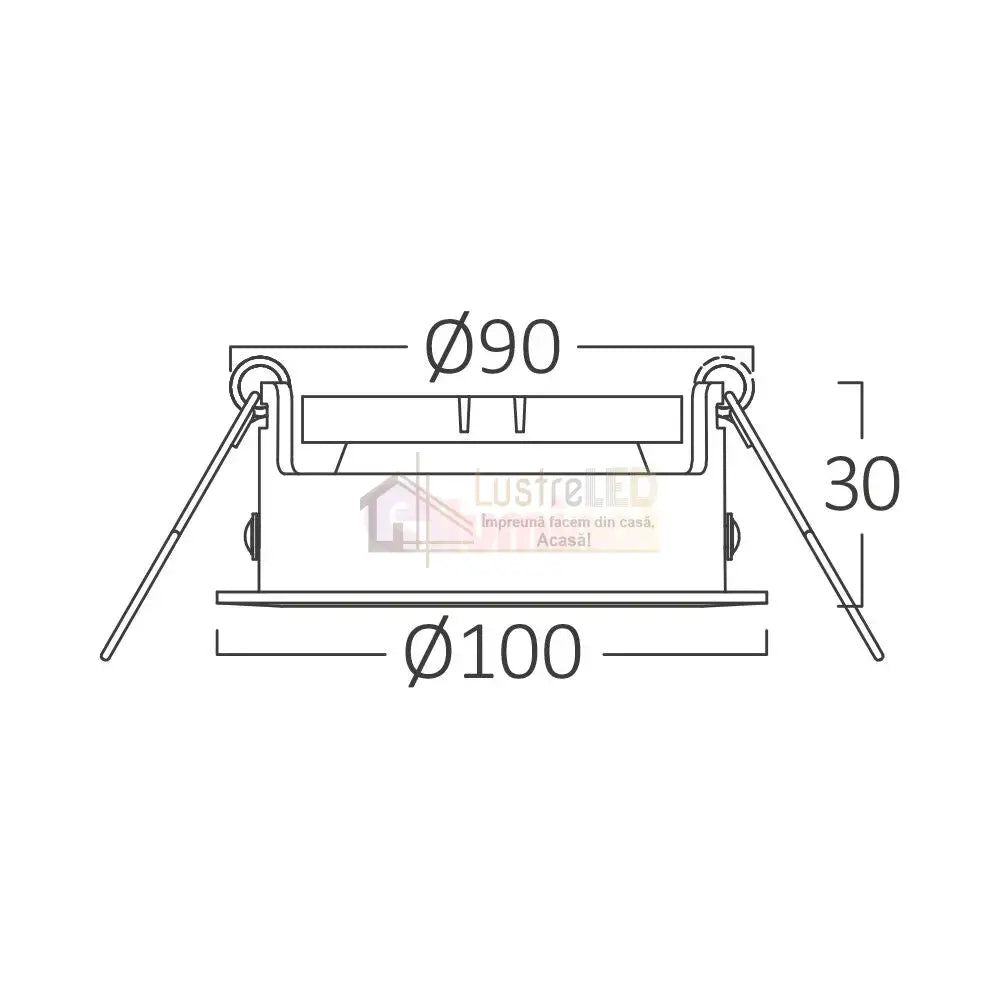 Spot Incastrat Rotund Fascicul Reglabil Negru Dulie GU10 Ø100x30mm led ceiling light