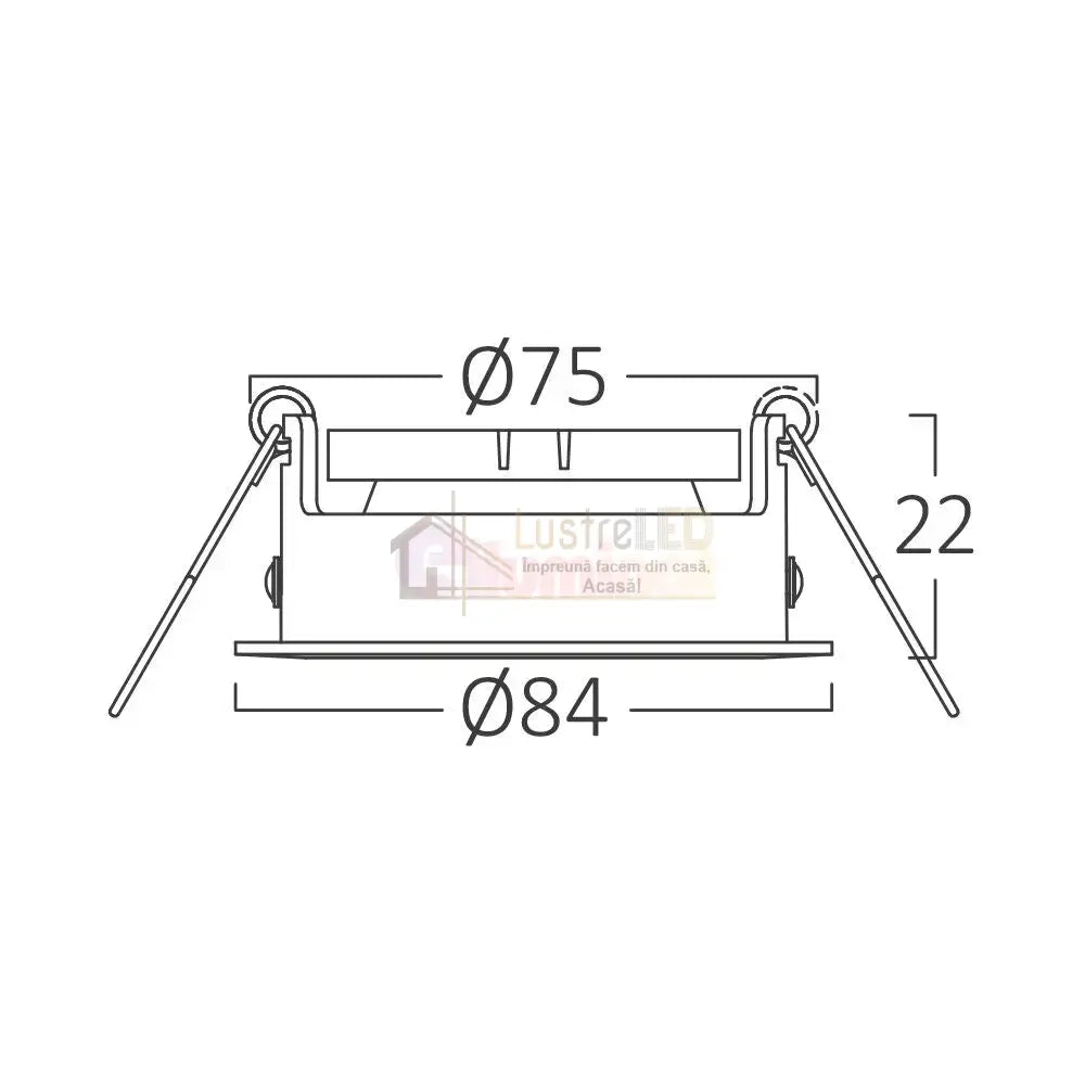 Spot Incastrat Rotund Fascicul Reglabil Negru Dulie MR16 Ø84x22mm led ceiling light