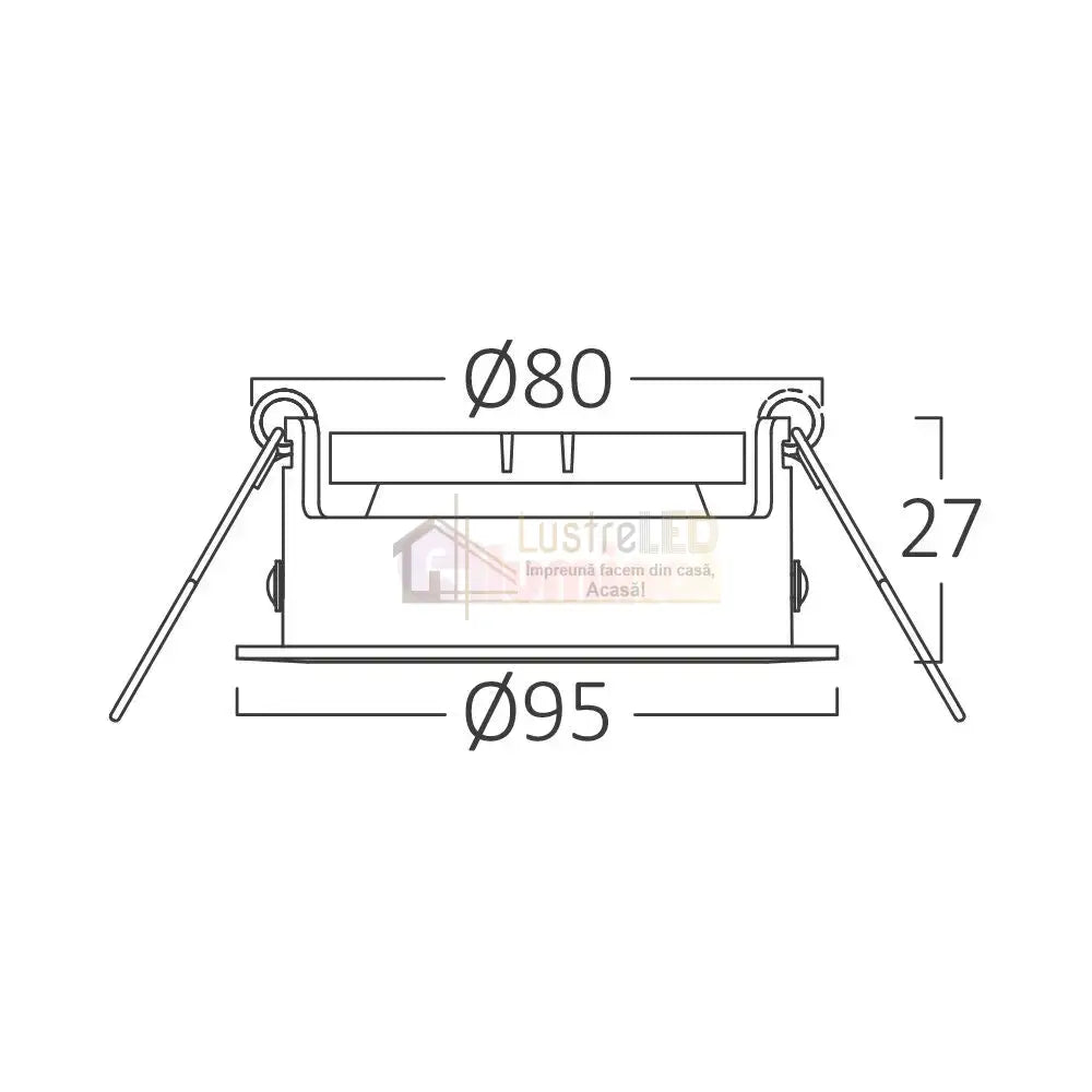 Spot Incastrat Rotund Fascicul Reglabil Negru Dulie MR16 Ø95x27mm led ceiling light
