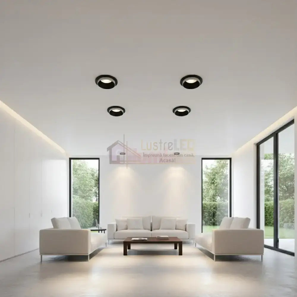 Spot Incastrat Rotund Negru & Alb Dulie GU10 Ø92x38mm led ceiling light