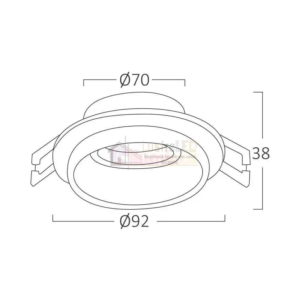 Spot Incastrat Rotund Negru & Alb Dulie GU10 Ø92x38mm led ceiling light