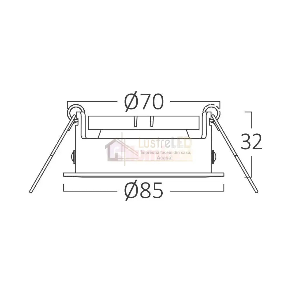 Spot Incastrat Rotund Negru & Auriu Dulie GU10 Ø85x32mm led ceiling light