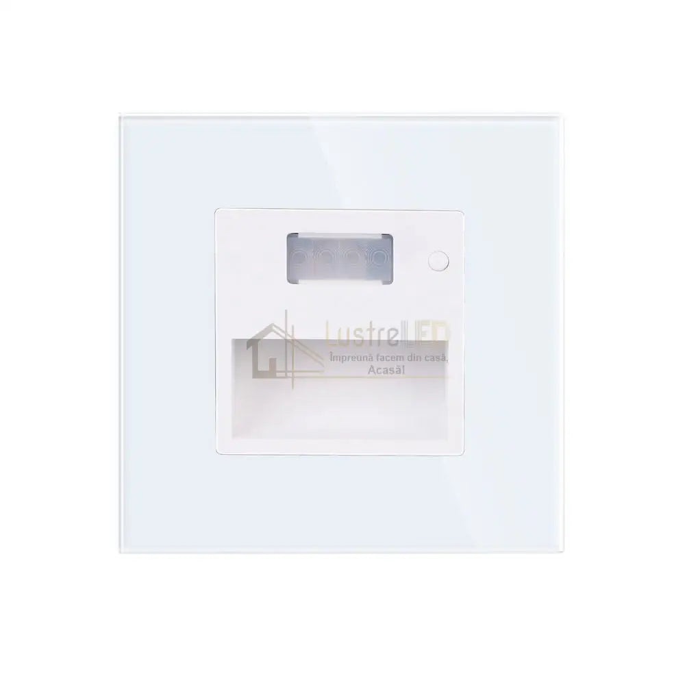 Spot LED 1,5W JAVI Senzor Patrat Alb Sticla / 86mm / Incastrabil led spot light