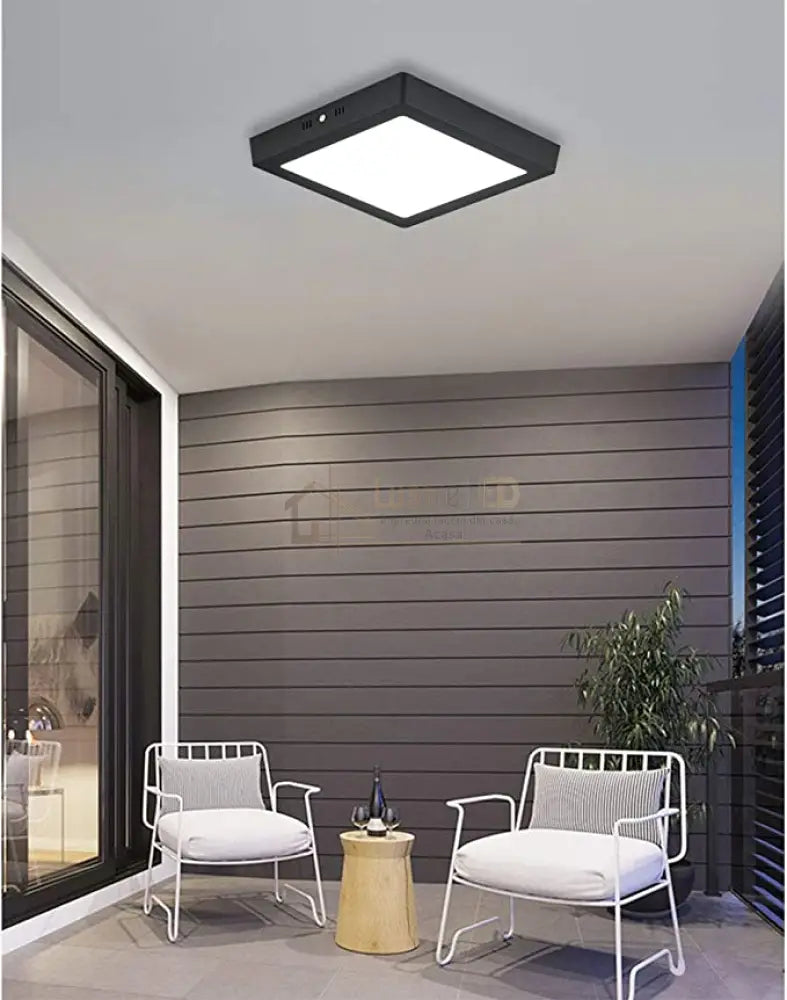 Spot Led 12W Patrat Negru / 160X160Mm Aplicat Led Ceiling Light