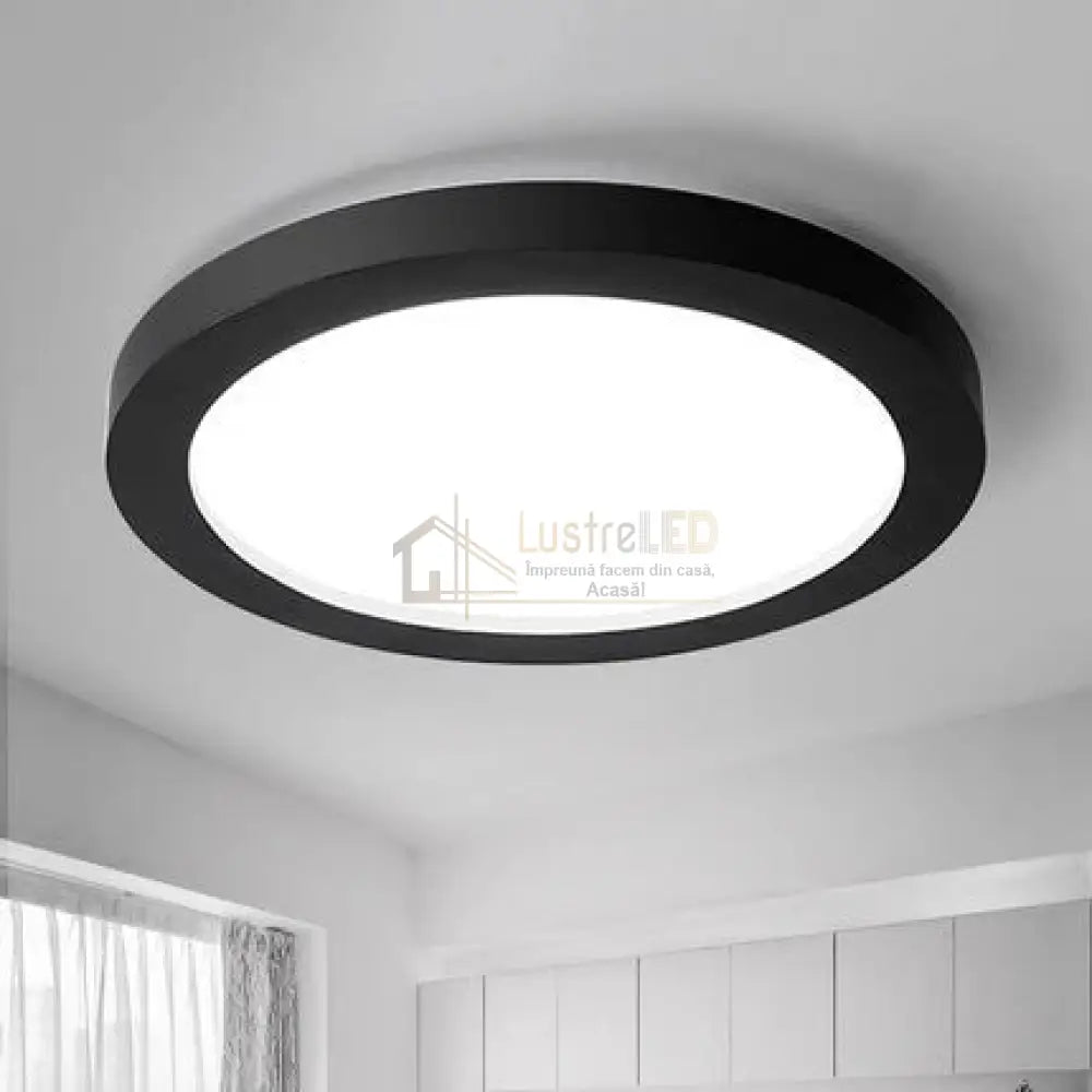 Spot Led 28W Rotund Negru / ⌀287Mm Aplicat Led Ceiling Light