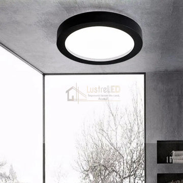 Spot LED 28W Rotund Negru / ⌀287mm / Aplicat
