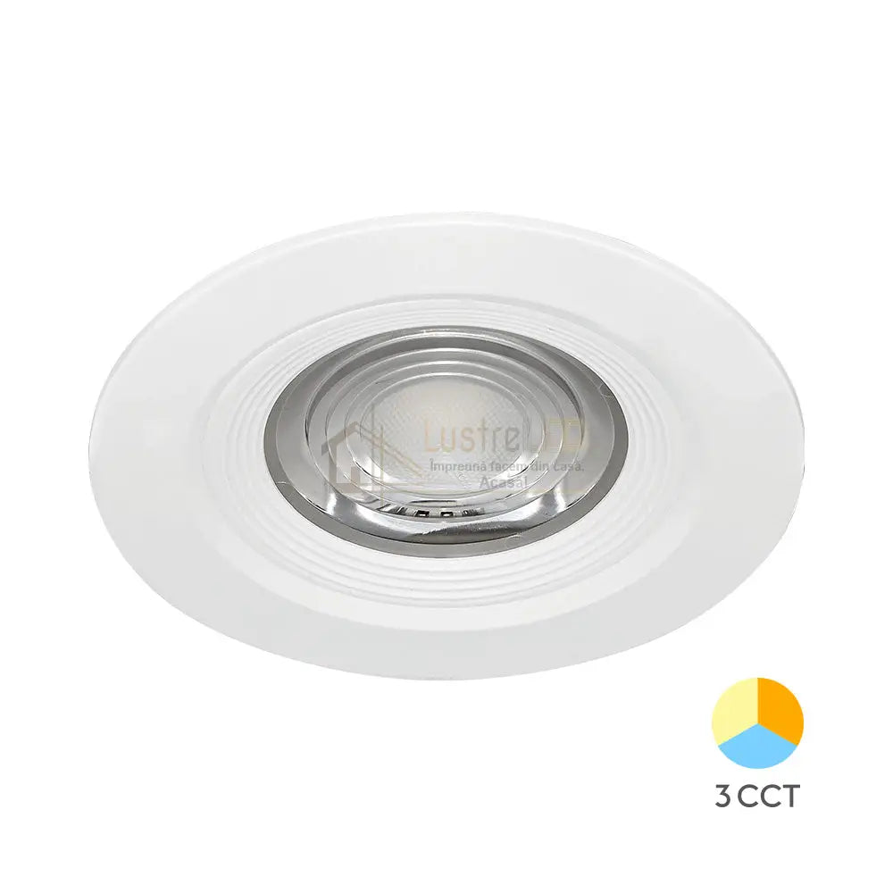 Spot Led 7W Incastrabil Cct Cu 3 Lumini Rotund Alb Pentru Exterior Ip54 Led Spot Light