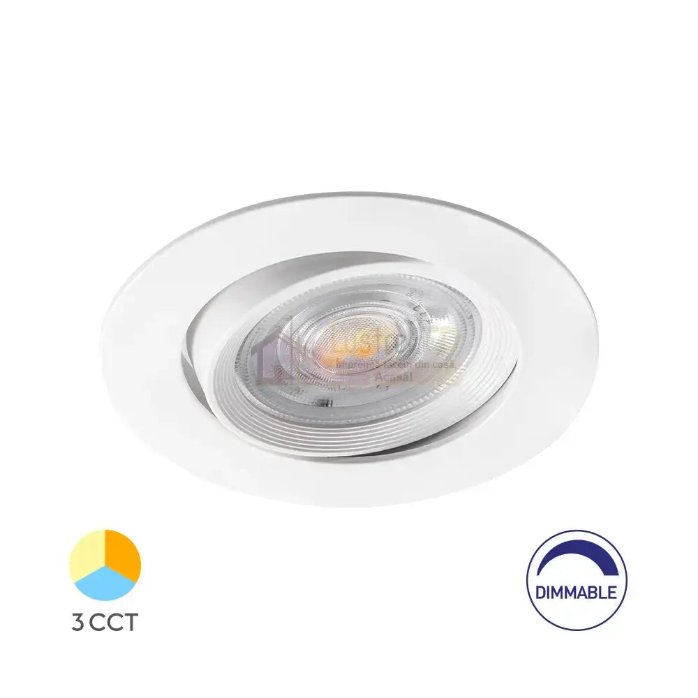 Spot LED 7W Incastrabil Orientabil CCT cu 3 Lumini Echivalent 60W SPOT LED INCASTRABIL / 7W / CCT led spot light