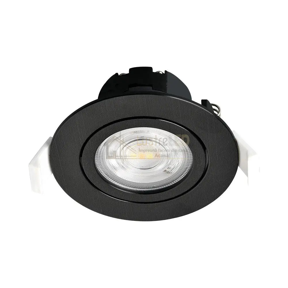 Spot Led 7W Incastrabil Orientabil Negru Cct Cu 3 Lumini Echivalent 60W Led Spot Light