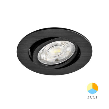 Spot LED 7W Incastrabil Orientabil Negru CCT cu 3 Lumini Echivalent 60W