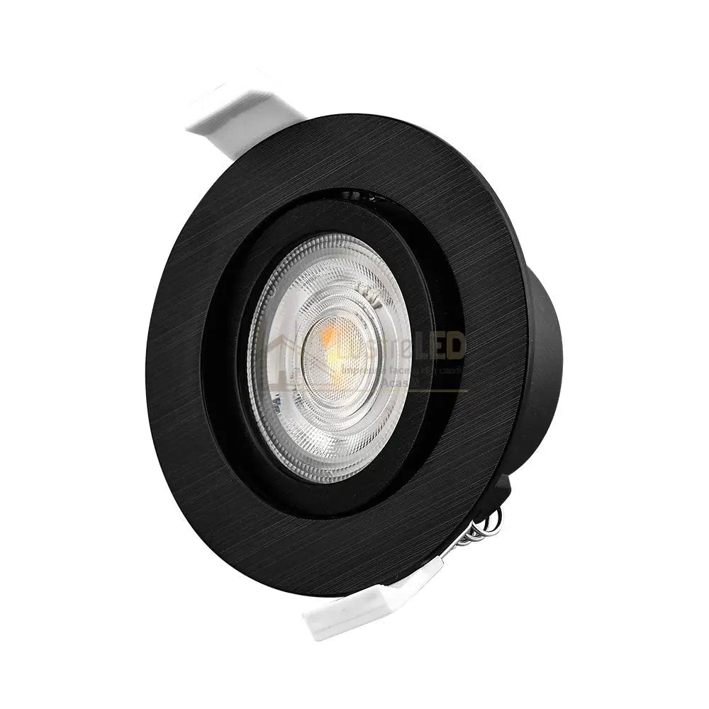 Spot Led 7W Incastrabil Orientabil Negru Cct Cu 3 Lumini Echivalent 60W Led Spot Light