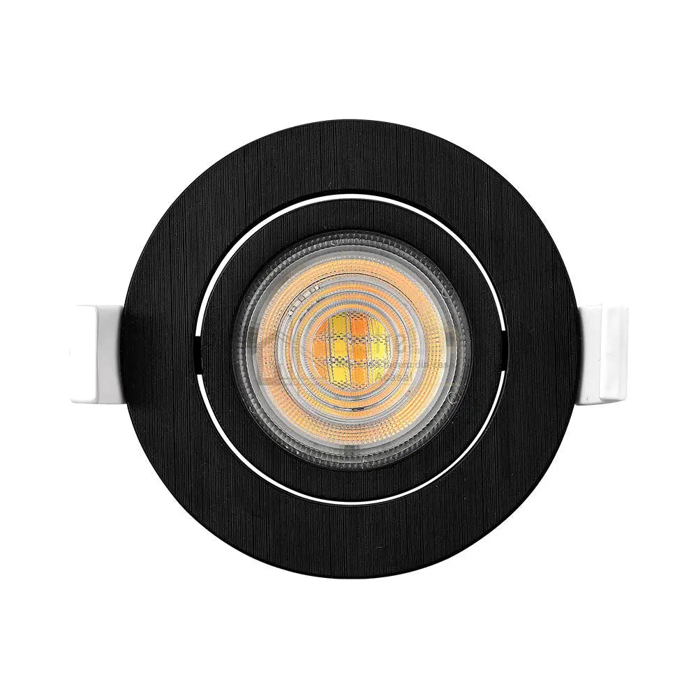 Spot Led 7W Incastrabil Orientabil Negru Cct Cu 3 Lumini Echivalent 60W Led Spot Light