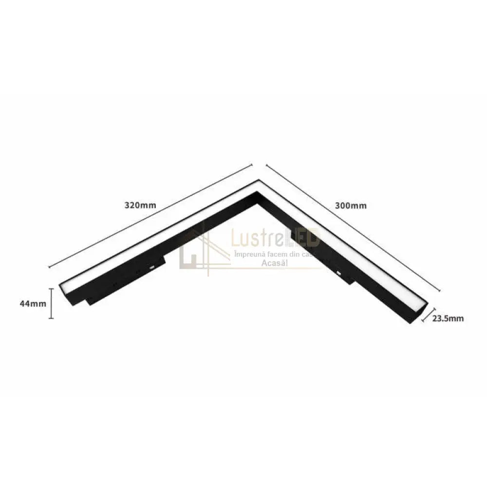 Spot LED 90 Grade 24W 62cm Magnetic CCT Negru Mat lustreled.ro