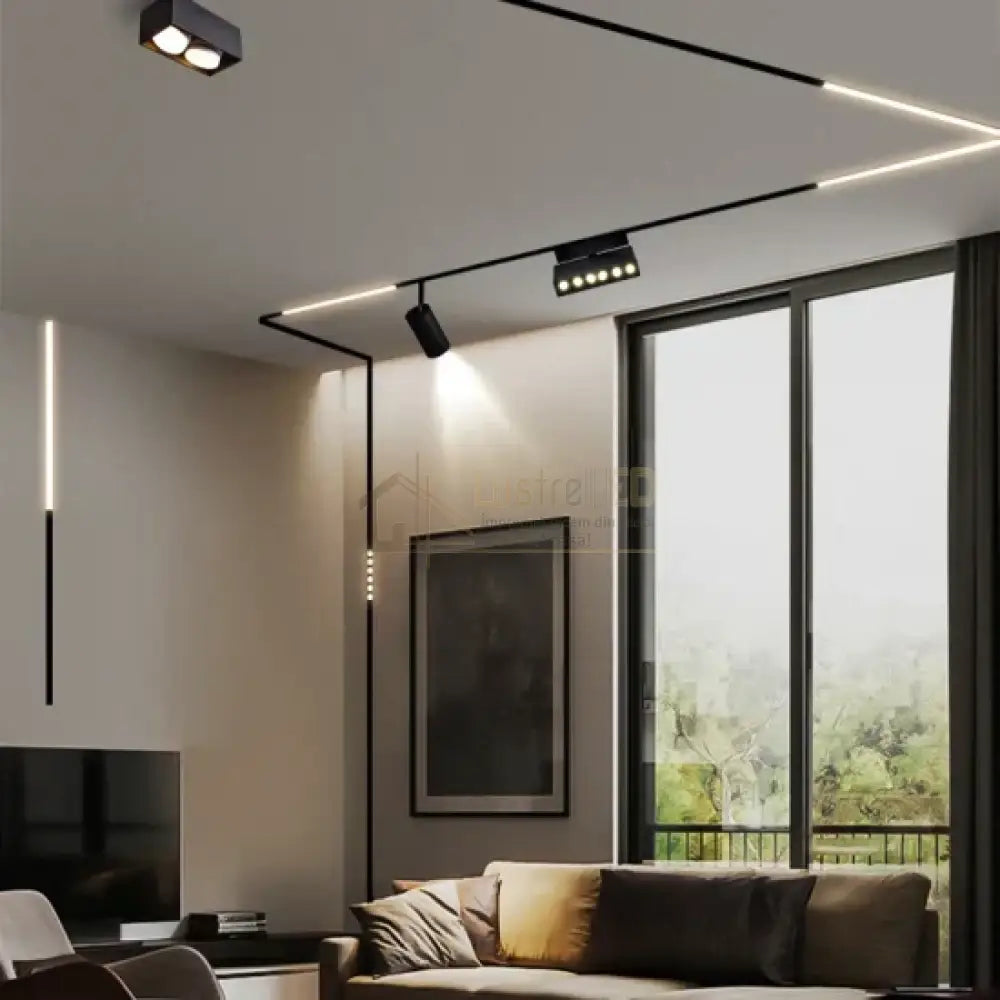 Spot LED 90 Grade 24W 62cm Magnetic CCT Negru Mat lustreled.ro