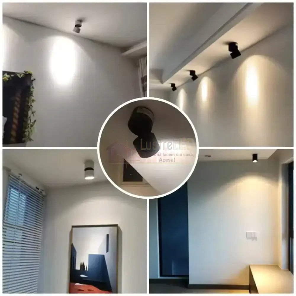 Spot LED Cilindric Aplicat Orientabil Negru 10W Lumina Neutra SPOT LED APLICAT / 10W / NEAGRA led ceiling light