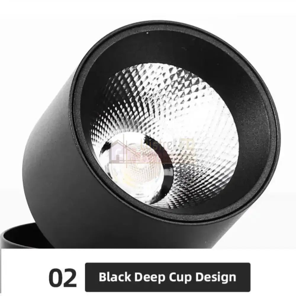 Spot LED Cilindric Aplicat Orientabil Negru 10W Lumina Calda SPOT LED APLICAT / 10W / NEAGRA led ceiling light